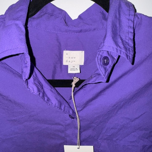 A New Day Purple Casual Button Down Shirt - Picture 3 of 5